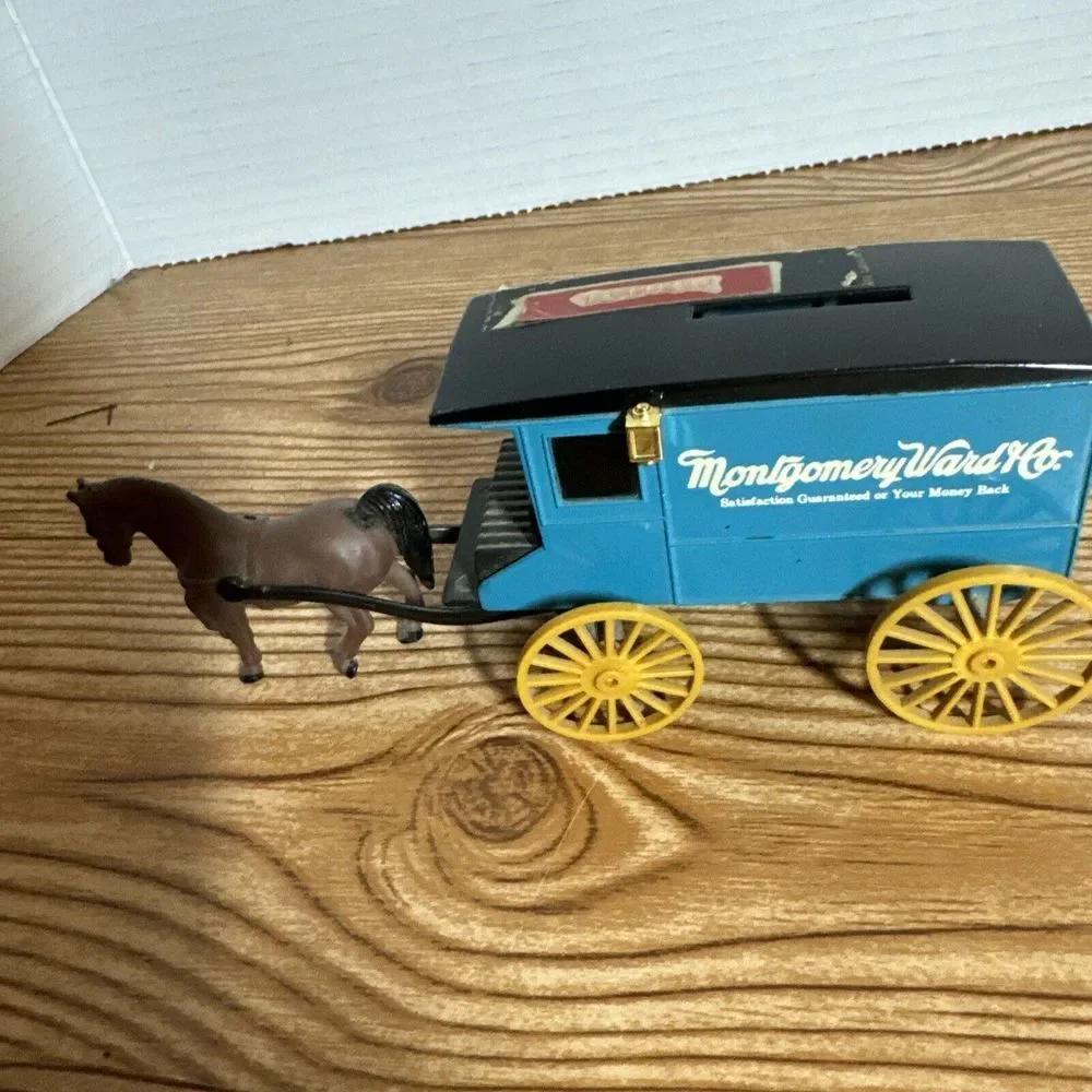ERTL Diecast Montgomery Ward Co. Horse And Wagon Coin Bank Model #1367‎
